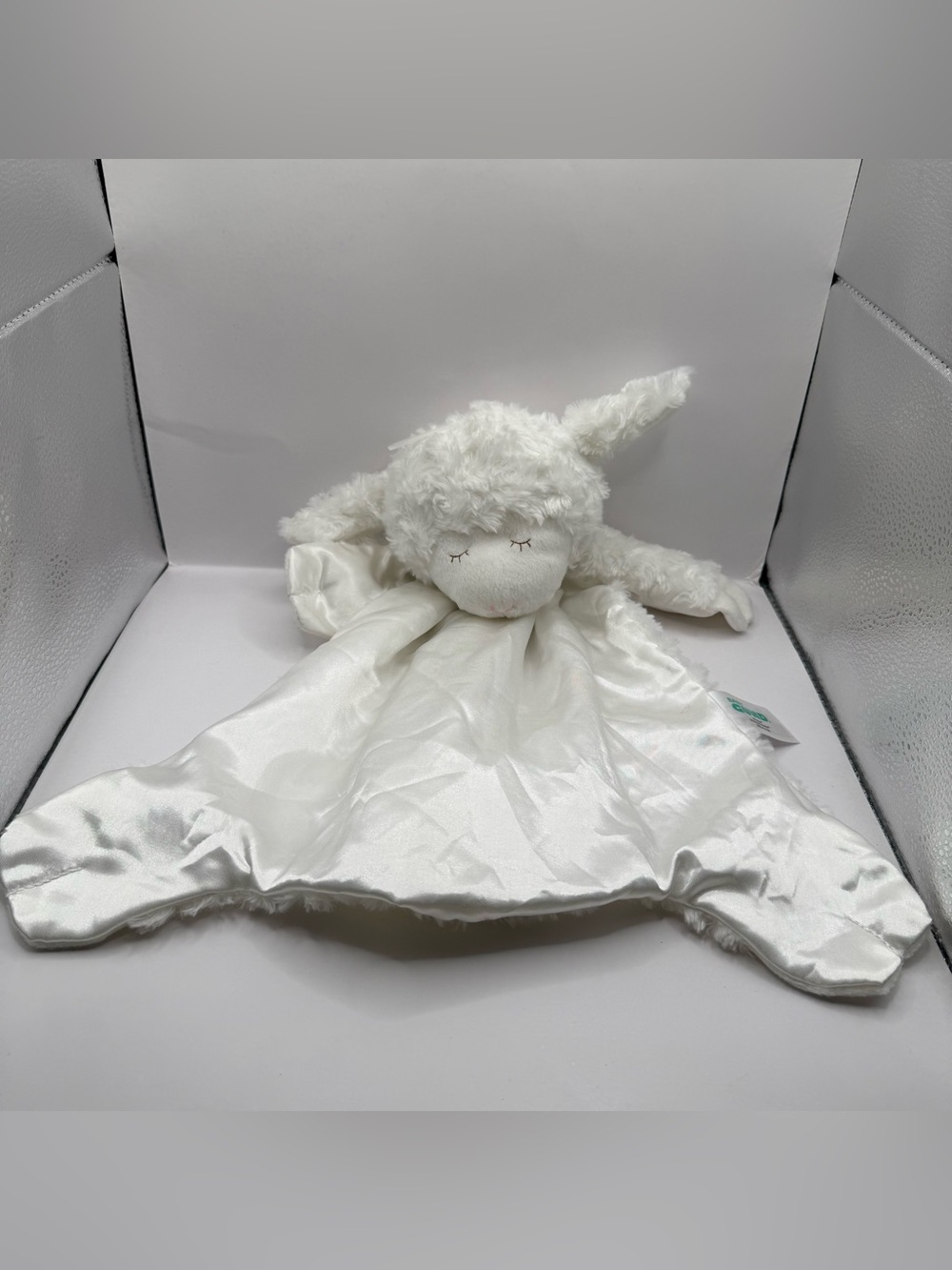 Baby GUND Lamb Sheep Satin Lovey Plush Security Blanket 16”